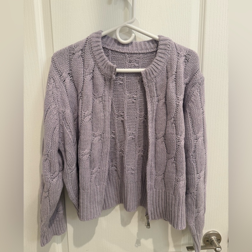 Lavender Cable Knit Sweater